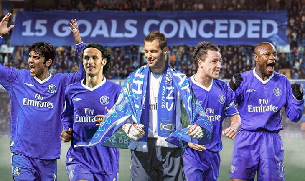 A photo of Chelsea's defense in the 2004/2005 Premier League season