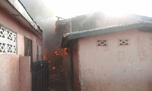 A 15-bedroom house in Kumasi ravaged by fire on Saturday