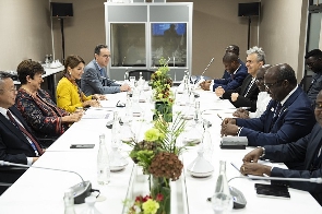 IMF MD, Kristalina Georgieva with Finance Minister and BoG Governor during the meetings