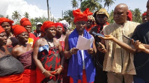 The invocation was conducted by some local warriors of the Aflao Traditional Area