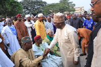 Dr. Bawumia at the late Kumasi chief imam's burial service