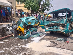 Four injured in Kotokoraba market crash as taxi collides with truck in Cape Coast