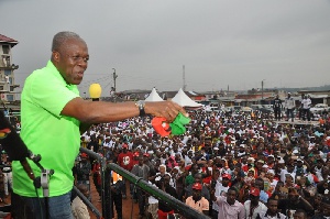 Vice President Kwesi Amissah-Arthur during one of his campaign tour