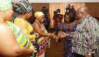 Akufo-Addo welcoming the Queen Mothers to the Jubilee House