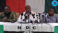NDC executives addressing the media