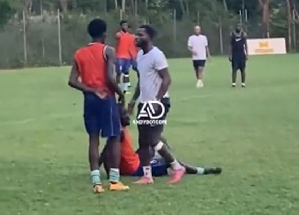 Mubarak Wakaso (in white and black attire) was angry following a tackle