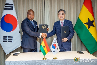 Ghana's Foreign Minister Samuel Okudzeto Ablakwa and South Korea's Foreign Minister, Cho Hyun