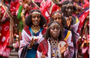 People of Southern Ethiopia gathering to celebrate Gada ceremony