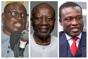 Anthony Kwaku Boahene, (L), Ken Ofori-Atta and Kissi Agyebeng