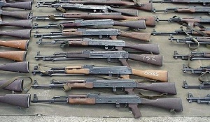 The robbers stole unspecified number of weapons from the Armory