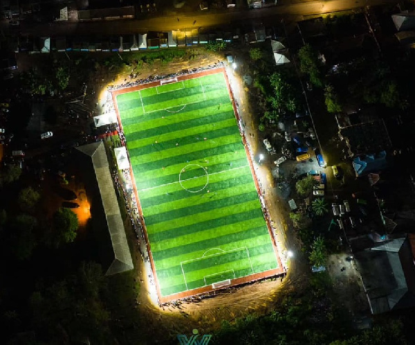 The newly constructed astro-turf