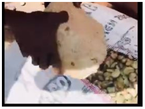 Snipped of cement block concealed in cashew bag