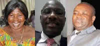 Akua Donkor of GFP, Paa Kow Ackon of PPP and Hassan Ayariga of APC