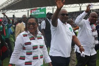 President Mahama arrived with is wife Lordina