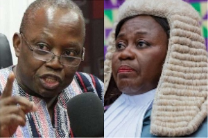 Daniel Yao Domelevo (L) has described some of the claims made by Justice Torkornoo as laughable