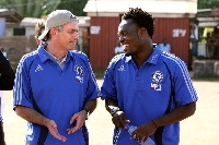 Jose Mourinho and Michael Essein when the manager visited Accra