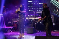 Edem and Sarkodie on stage