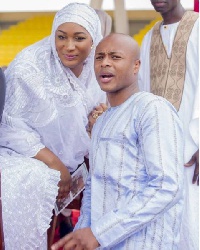 Mrs Samira Bawumia with Dede Ayew
