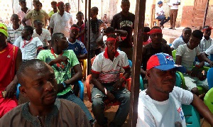 Some of the unhappy NPP youth at Bawku