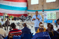 Dr Opoku Prempeh addressing party delegates at Sefwi Wiawso