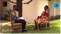Kwabena Kyenkyenhene Boateng (l) with Former Education Minister, Jane Opoku-Agyeman (r)