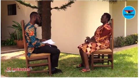 Kwabena Kyenkyenhene Boateng (l) with Former Education Minister, Jane Opoku-Agyeman (r)