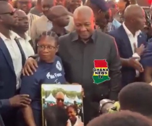 President John Dramani Mahama in a pose with the teacher trainee President John Dramani Mahama in a pose with the teacher trainee