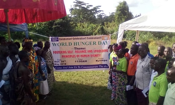 Residents of Kyempo at the World Hunger Day celebration