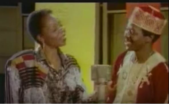 King Sunny Ade and Onyeka Onwenu on set of the video in the 