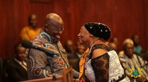President Akufo-Addo with Rita Marley when she received her Ghanaian citizenship