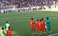 Some Black Stars players on the field after their loss to Sudan