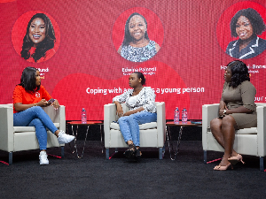 L R Berla Mundi Edwina Paintsil  Harriet Osei Bonsu At Absa's ReadytoWork Webinar 