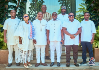 A photo of Afenyo-Mankin and Dr Bawumia standing with the newly elected executives