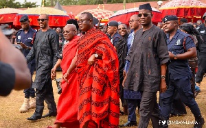 Joseph Osei-Owusu, First Deputy Speaker of Parliament with others at  Asantehemaa's funeral rite