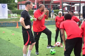 Liverpool legend John Barnes makes special appearance at the soccer clinic