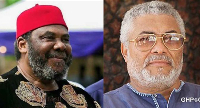 Nigerian actor Pete Edochie (L) say he would like to visit the grave of late Jerry John Rawlings (R)