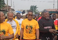 Bukom Banku and Ayittey Powers joined Sharaf Mahama (in shades) for a health walk