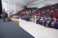 President Akufo-Addo addressing a conference of WACP at the University of Ghana