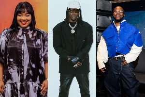 From L to R: Sally Mann, Stonebwoy and King Promise