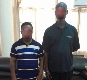 Two suspects in Mankessim ritual murder case, Pastor Darko (left) and Nana Darko