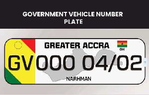 A sample of the new number plate