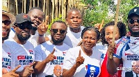 Lydia Alhassan, Member of Parliament for Ayawaso West Wuogon pose with some actors