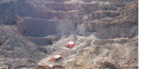 A part of the Tilwizembe, a former industrial copper-cobalt mine now occupied by artisanal miners