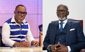 A photo collage of Professor Gyampo [L] and Gabby Asare Otchere-Darko