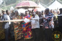 President Akufo-Addo and Otumfuo Osei Tutu II during the opening ceremony of the Obuasi Gold mine