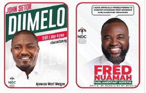 John Dumelo and Fred Nuamah are contesting for the Ayawaso West Wuogon NDC candidate