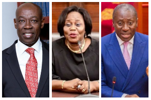 Thaddeus Sory (L), Gertrude Torkornoo and Alexander Afenyo-Markin