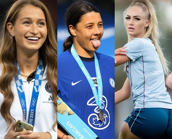 L-R Jordyn Huitema, Sam Kerr, Alisha Lehman