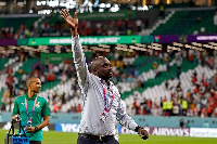Ghana's head coach Otto Addo gestures during the World Cup group H soccer match between Portugal and