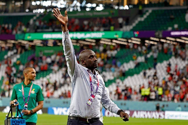 Ghana's head coach Otto Addo gestures during the World Cup group H soccer match between Portugal and
